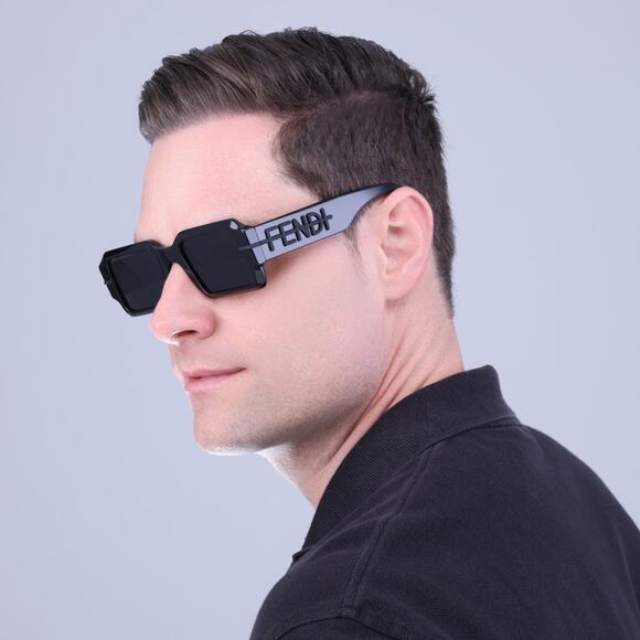 NEW! FENDI FE40073U 50E BROWN BLUE MEN'S AUTHENTIC SUNGLASSES MADE IN ITALY - Picture 3 of 12